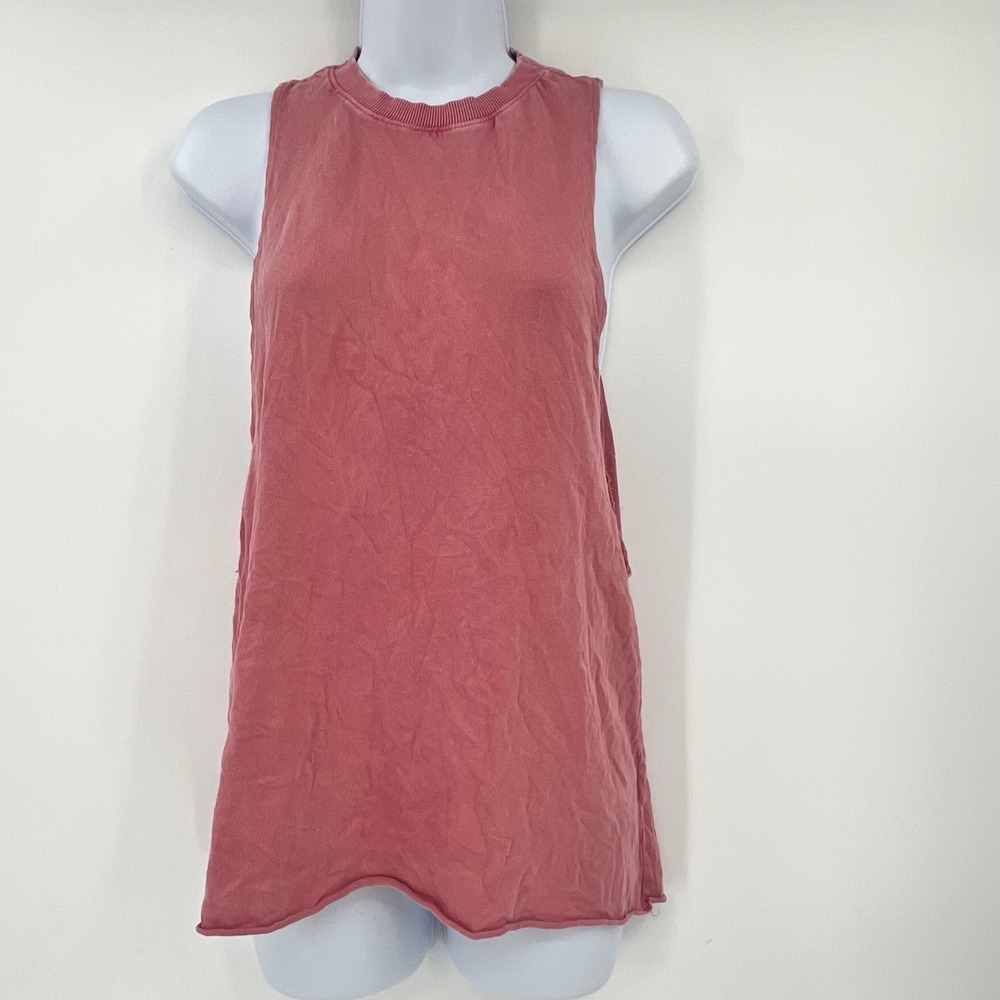 Urban Outfitters Out From Under Medium Rose Pink Raw Hem Cotton Muscle Tank Top